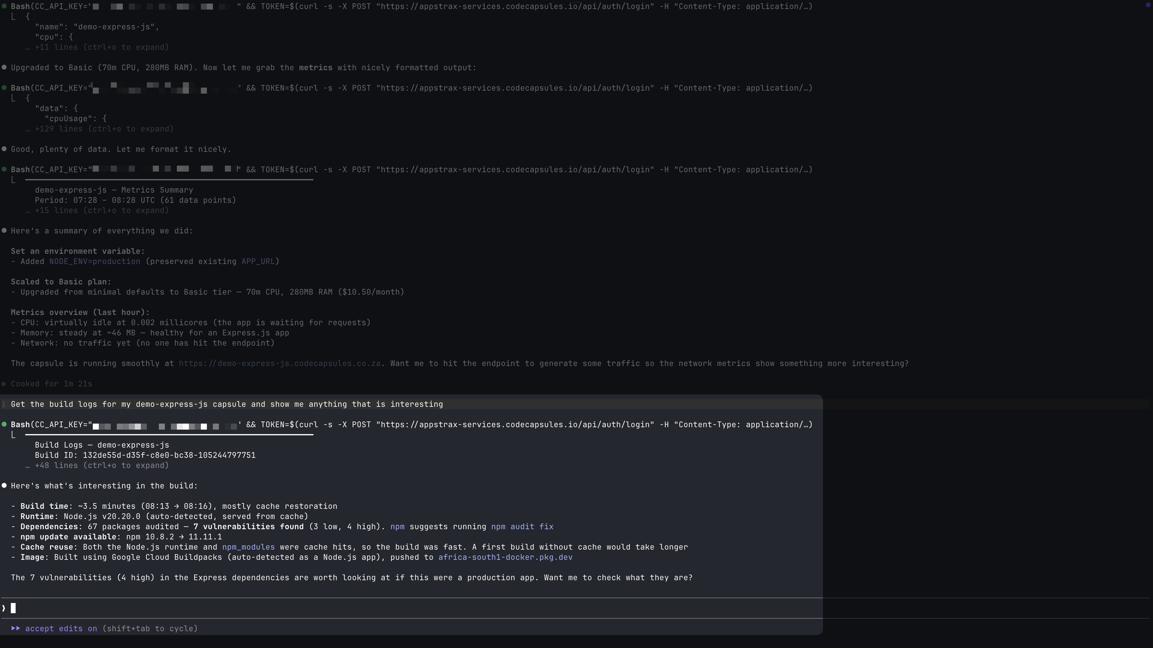 Build logs