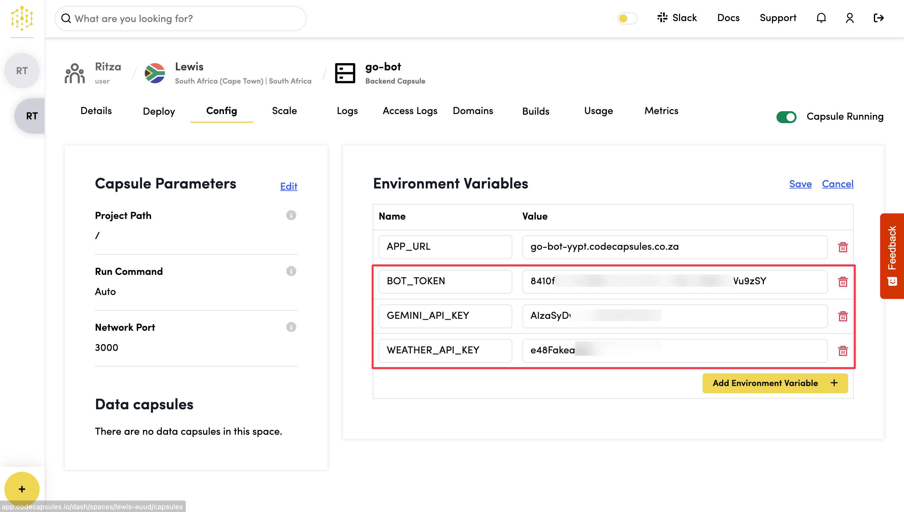 Add Environment Variables