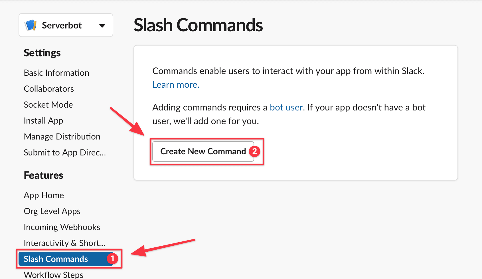 Slash Command Menu