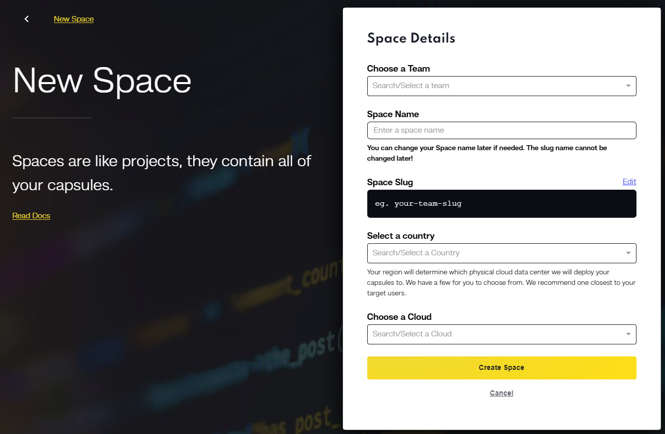 Code Capsules create a new space
