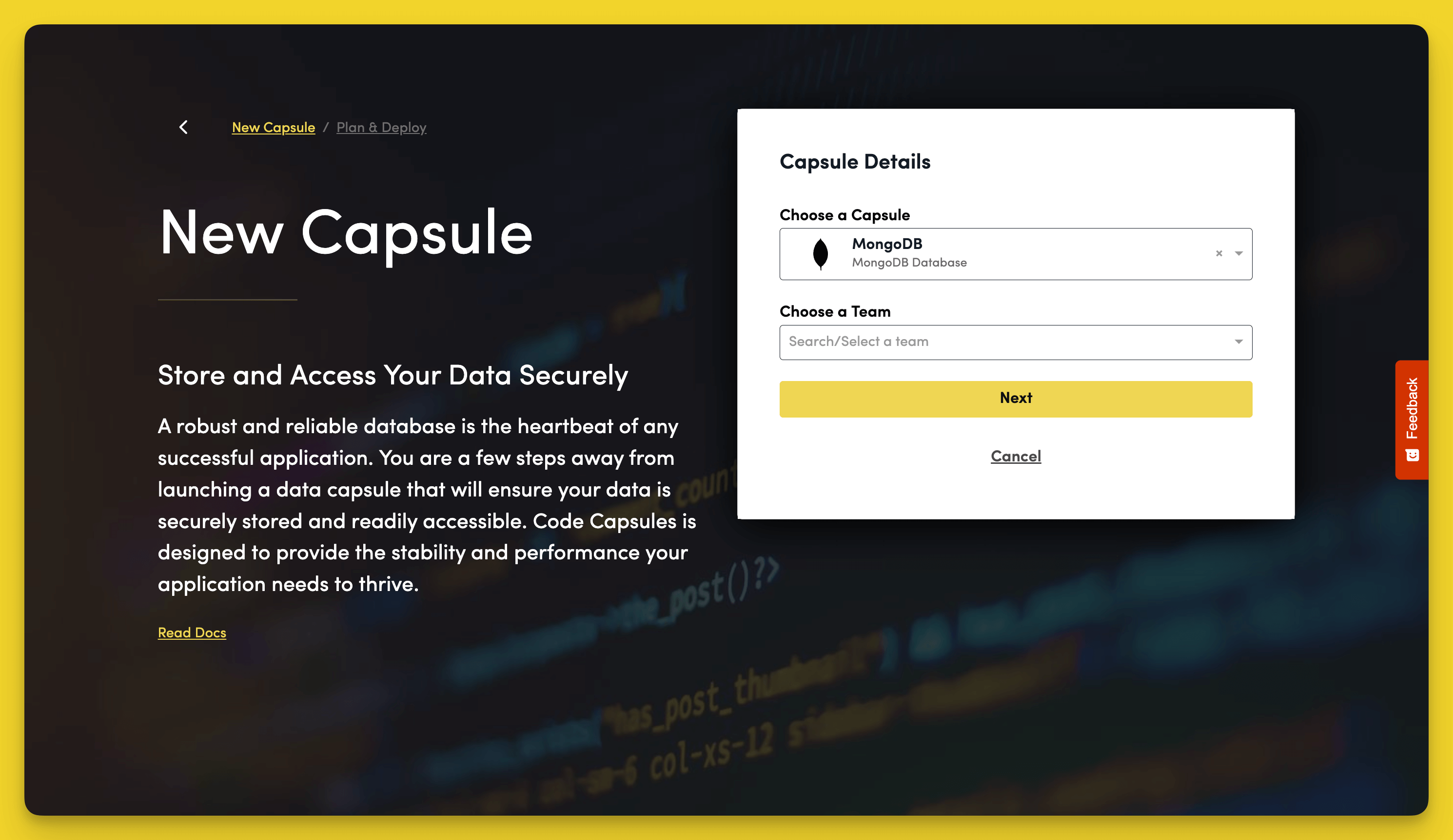 Create Data Capsule