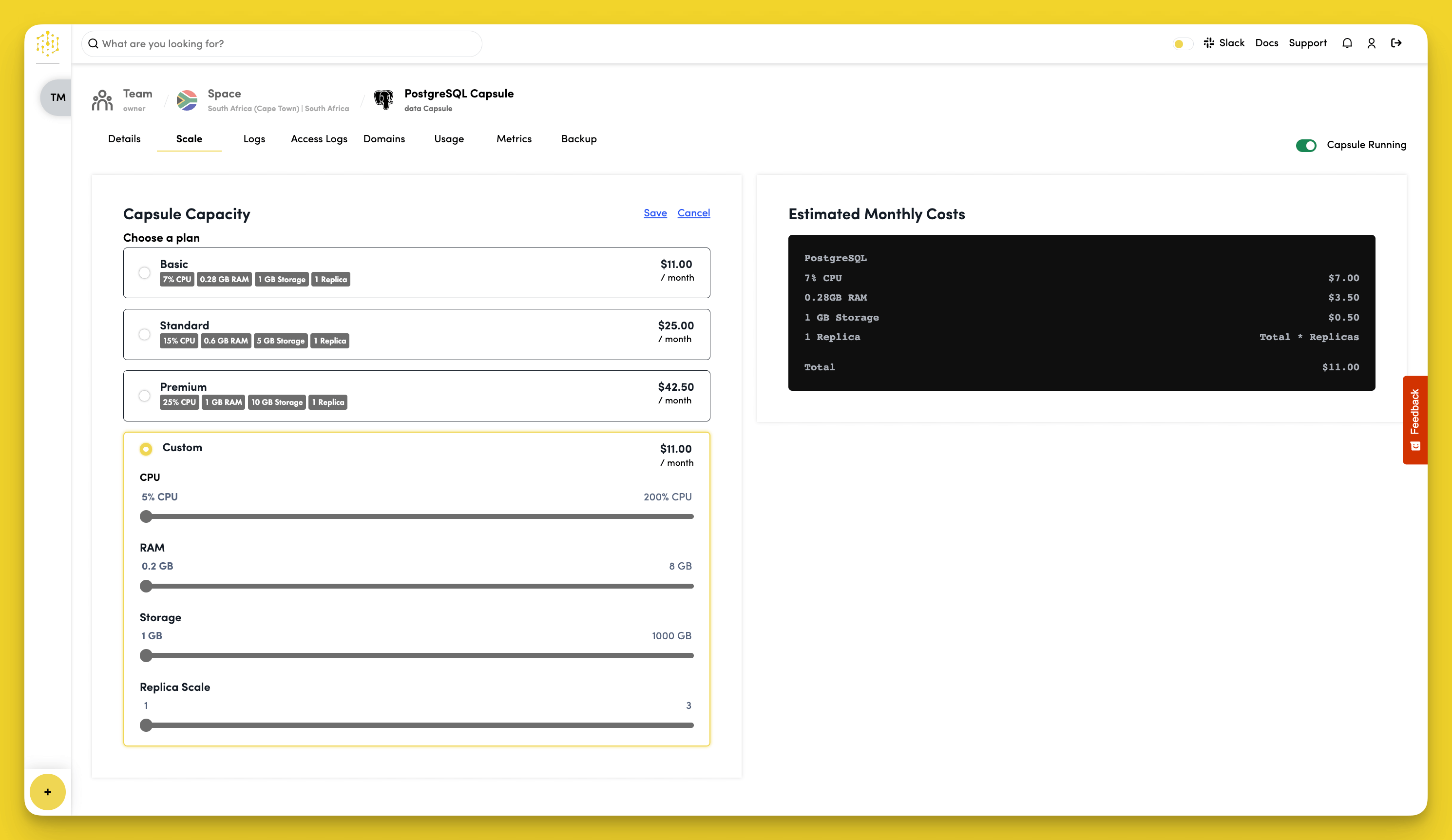 Configure Capsule Capacity