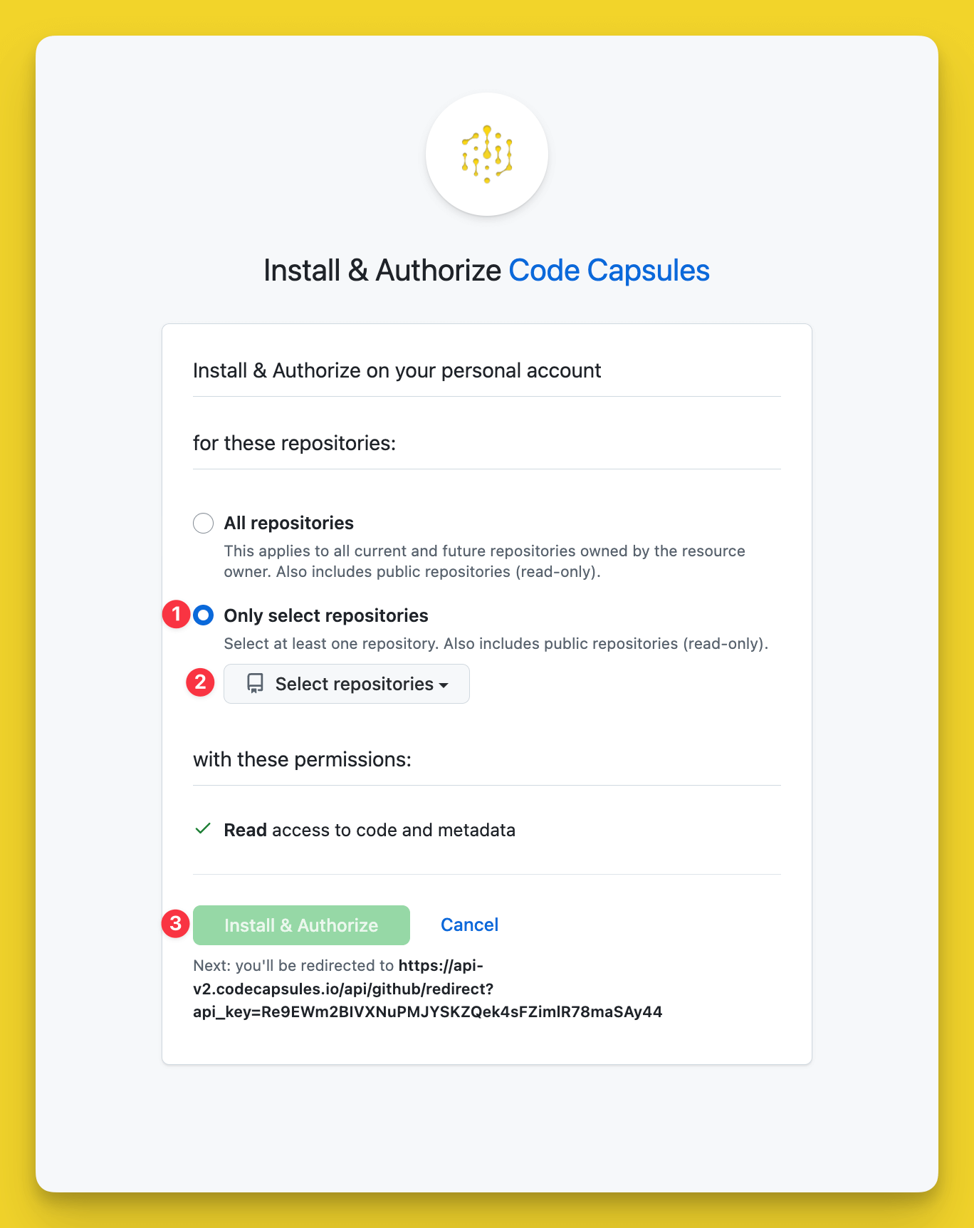 Install &amp; authorize github