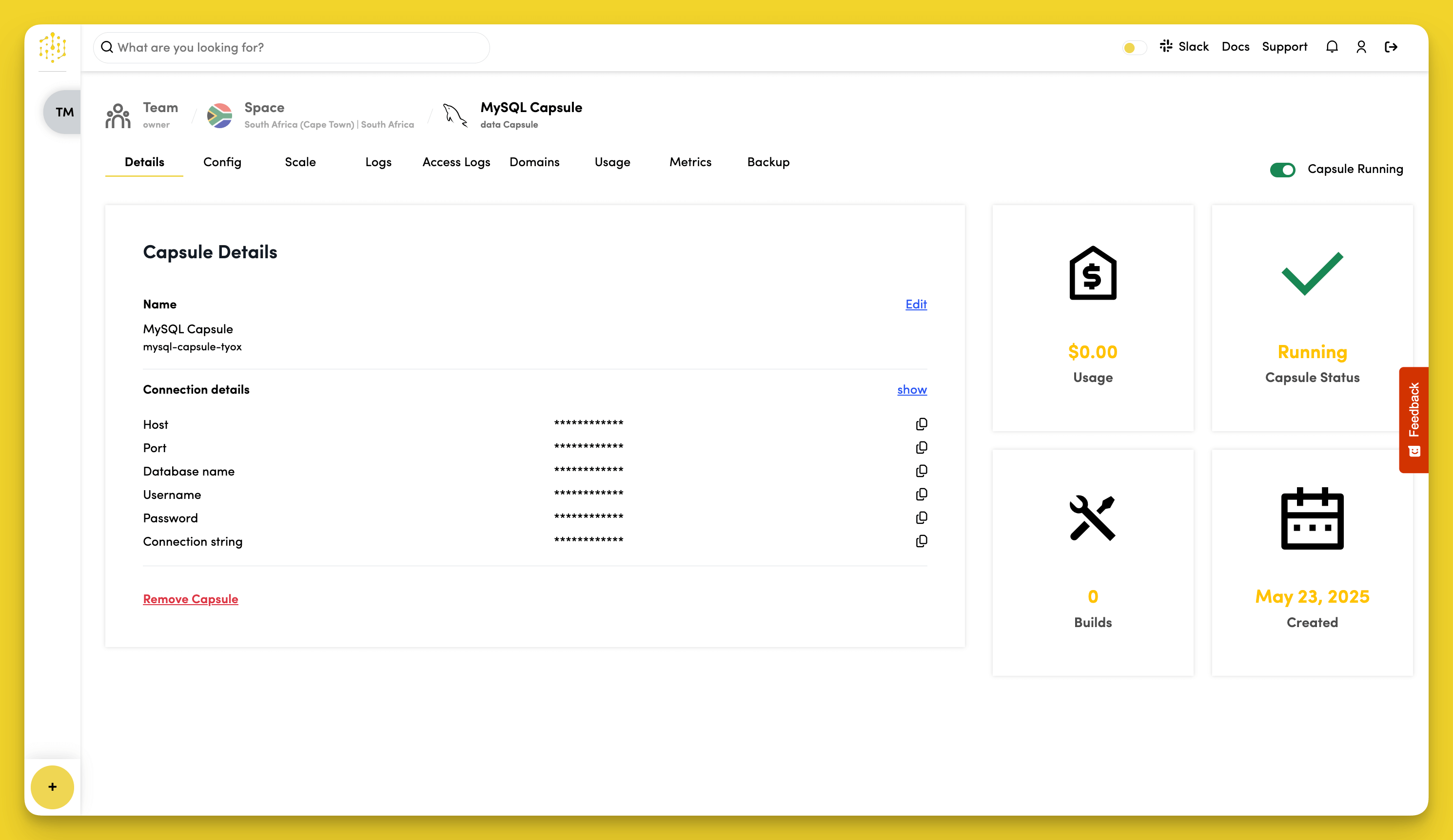 Database Connection Details