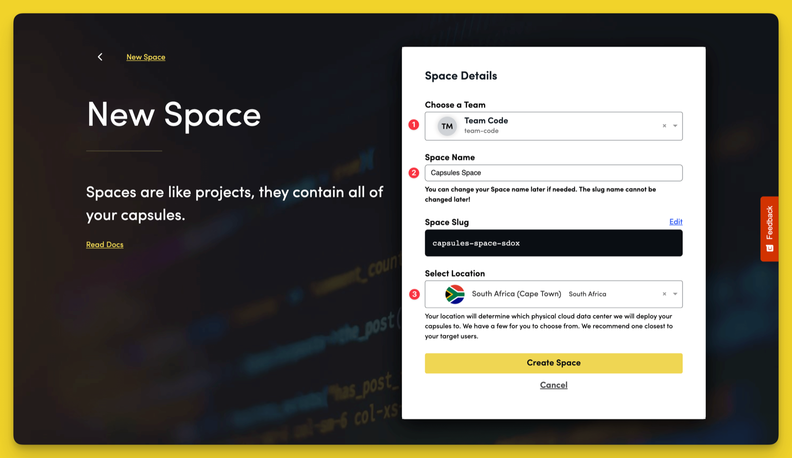 Create a Space