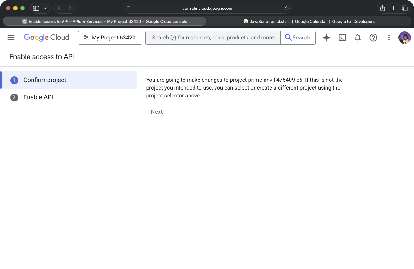 Telegram Agent Google Calendar Api Enabled